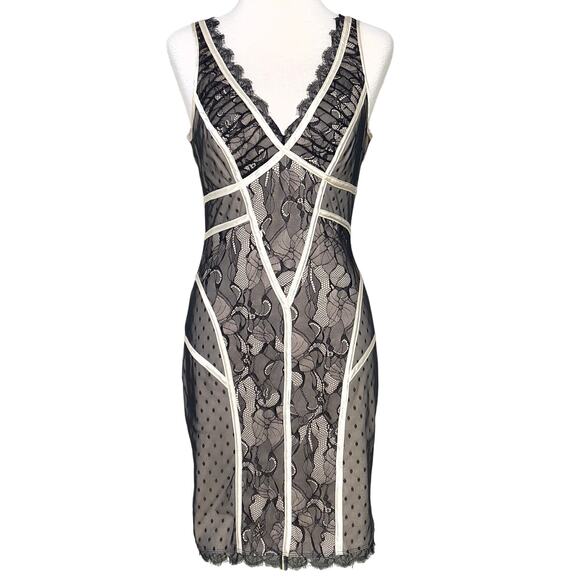 Bebe Y2K Vintage Lace Black Dress SZ M - Picture 1 of 8